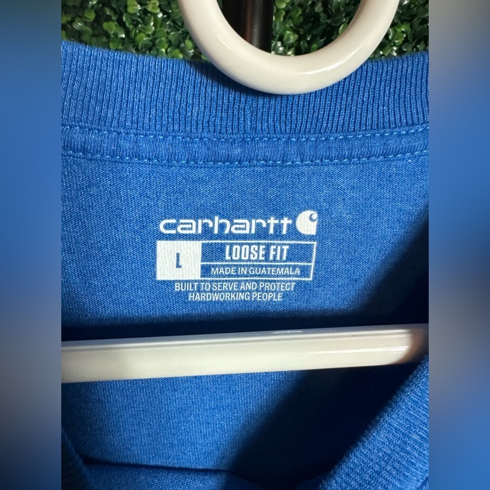 Carhartt Pocket Tee Shirt Blue Large Loose Fit - Picture 5 of 5